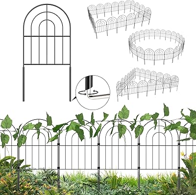 Clôture de jardin décorative 20 pièces, total 20'(l) x 24''(h) clôture métallique sans perçage, barrière pour animaux, bordure florale pour paysage, patio et décoration extérieure, avec feuilles décoratives 32 pieds.  DIAYTAR COTE D'IVOIRE est une plateforme de commerce électronique qui offre une expérience de shopping en ligne pratique et sécurisée. Avec plus de 300 000 références de produits, les clients peuvent trouver tout ce dont ils ont besoin en un seul endroit. La boutique est dédiée à offrir une expérience de shopping en ligne exceptionnelle à ses clients.