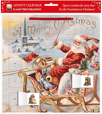 Calendrier de l'avent en traîneau du père noël (avec autocollants)