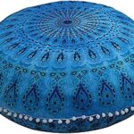 Shophlax motion housse de coussin de sol 32 pouces mandala hippie design brodé