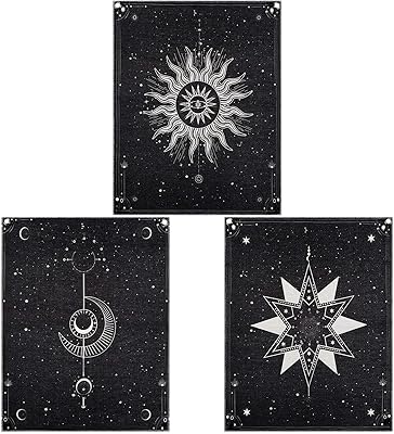 Boao 3 pièces tapisserie de carte de tarot soleil lune étoile européenne médiévale