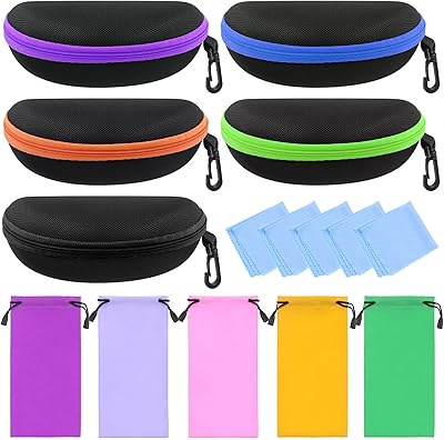 Ensemble d'étuis à lunettes de soleil 15 pièces étui voyage portable