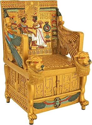 Boîte à bijoux décorative égyptienne design toscano ql14557 trône d'or du roi