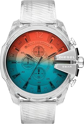 Montre à quartz chronographe en acier inoxydable mega chief pour homme, or, montre