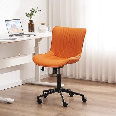 Chaise de bureau ergonomique en similicuir utast avec roulettes réglables, chaises de vanité