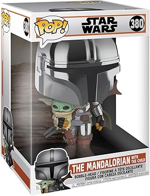 Star wars : the mandalorian mandalorian collectible pop, 10", multicolore (avec armure chromée)