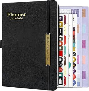 Planificateur hebdomadaire et mensuel en cuir 2023-2024, carnet de notes calendrier 18 mois, planificateur académique 2023 de juillet 2023 à décembre 2024, carnet de rendez-vous 2023, agenda quotidien, planificateur annuel pour enseignants (5,7 x 8,3 pouces, noir). DIAYTAR COTE D'IVOIRE est une boutique en ligne généraliste qui propose plus de 300 000 références de produits, répondant ainsi aux besoins diversifiés de sa clientèle. Leader sur le marché ivoirien, elle se démarque par sa variété de produits et son service de qualité. 