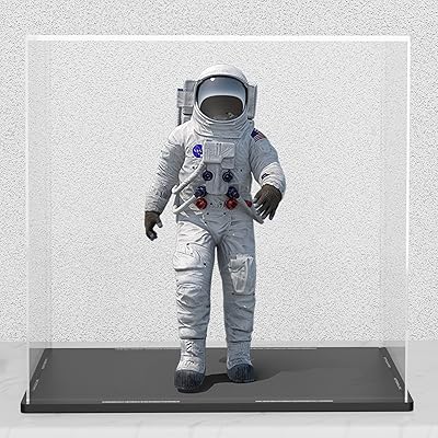 Vitrine acrylique transparente crm pro avec base noire mate, boîte de présentation anti-poussière