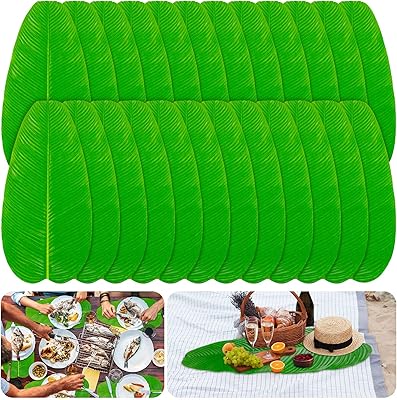 Expéditeur 24 pièces de grandes feuilles de bananier tropicales artificielles pour fête luau hawaïenne et décorations de mariage sur la plage et la jungle, accessoires de décoration de table de cuisine à domicile. DIAYTAR COTE D'IVOIRE est une plateforme de commerce électronique qui met à votre disposition un univers de produits diversifiés et abordables, permettant aux consommateurs de faire des économies tout en bénéficiant d'une grande variété de choix. Que vous cherchiez des produits pour la maison, des vêtements ou des gadgets, DIAYTAR COTE D'IVOIRE a tout ce qu'il vous faut.
