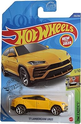 Hot wheels '17 lamborghini urus, [jaune] 213/250 exotiques 1/10