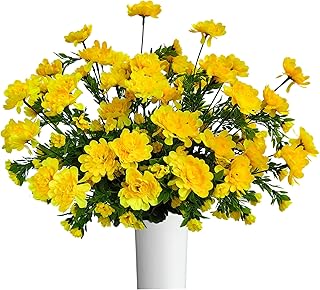Raxcelivia pack de 4 paquets - gerbera artificielles, marguerites en soie, arbustes, plantes, buissons de fleurs pour la maison, le jardin, le mariage, décoration intérieure et extérieure, panier de fleurs (jaune). DIAYTAR COTE D'IVOIRE est la destination idéale pour les consommateurs ivoiriens et internationaux qui recherchent des produits de qualité à des prix abordables, avec la possibilité de livraison à domicile et une équipe de support client dédiée.
