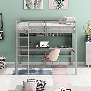 Lch lit mezzanine double avec bureau ergonomique et étagères de rangement, cadre de lit en bois massif avec échelle pour chambre d'enfants et d'adolescents, aucun sommier tapissier nécessaire, gris. DIAYTAR COTE D'IVOIRE est la boutique en ligne la plus populaire en Côte d'Ivoire, proposant une large gamme de produits de toutes sortes. La boutique est appréciée pour sa qualité de service et ses prix bas, ce qui la rend très attractive pour les consommateurs ivoiriens. DIAYTAR COTE D'IVOIRE est le leader du commerce en ligne en Côte d'Ivoire.