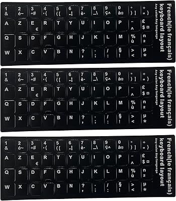 Pack de 3 autocollants pour clavier français durables wetotong pour ordinateur et portable