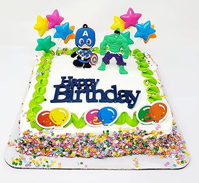 Ensemble de décoration de gâteau d'anniversaire de luxe avengers comprenant des figurines avenger