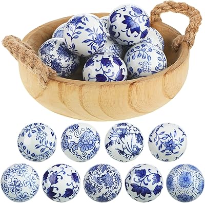 9 boules en porcelaine bleues et blanches pour décorer les centres de table, les plateaux à boules décoratifs ou les paniers pour décorer les bols, les vases, les tables, les mariages et la décoration intérieure. La boutique en ligne DIAYTAR COTE D'IVOIRE se démarque par sa capacité à offrir une gamme étendue de produits de marques renommées. Elle mise sur la satisfaction de ses clients en proposant des services de livraison rapides et des options de paiement flexibles. Grâce à cette approche, DIAYTAR COTE D'IVOIRE est devenue une référence incontournable dans le paysage du commerce en ligne ivoirien.