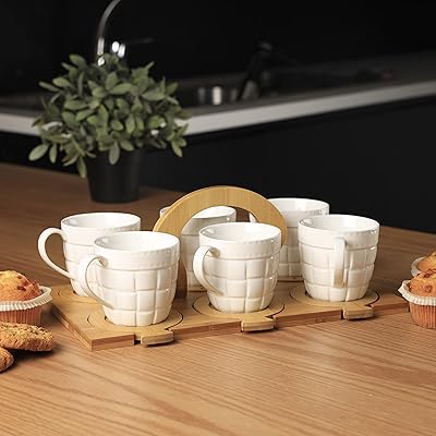 Royalford rf9635 service à thé en porcelaine avec support et base