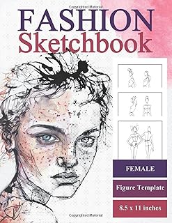 Modèle de personnage féminin de carnet de croquis de mode : avec tableau