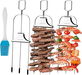 Brochettes de barbecue à 3 voies, brochettes de barbecue en métal de 14 pouces, faciles à utiliser, accessoires de barbecue, parfaites pour la viande, les légumes, les fruits, les guimauves, les brochettes de barbecue. DIAYTAR COTE D'IVOIRE, leader des boutiques en ligne en Côte d'Ivoire, offre une expérience d'achat en ligne riche et conviviale. Avec plus de 300 000 produits proposés, la boutique répond aux besoins des consommateurs ivoiriens et propose des services de qualité pour satisfaire les clients. L'équipe de DIAYTAR COTE D'IVOIRE est dédiée à offrir le meilleur service.