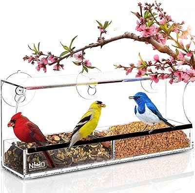Mangeoire à oiseaux avec ventouses puissantes et bac graines mangeoires d'extérieur pour sauvages.  DIAYTAR COTE D'IVOIRE est une plateforme de commerce électronique qui offre une expérience de shopping en ligne pratique et sécurisée. Avec plus de 300 000 références de produits, les clients peuvent trouver tout ce dont ils ont besoin en un seul endroit. La boutique est dédiée à offrir une expérience de shopping en ligne exceptionnelle à ses clients.