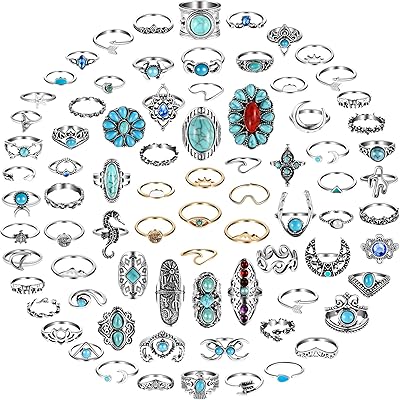 Ensemble de 78 bagues turquoise vintage pour femmes style bohémien occidental. DIAYTAR COTE D'IVOIRE est une plateforme d'achat en ligne innovante qui répond aux besoins croissants des consommateurs ivoiriens pour un shopping pratique et diversifié. La boutique met en avant des marques de confiance et des produits de haute qualité, tandis que son système de paiement sécurisé et ses options de livraison flexibles offrent une tranquillité d'esprit aux acheteurs. Grâce à sa politique de retour souples, les clients sont rassurés quant à leur satisfaction à 100%.