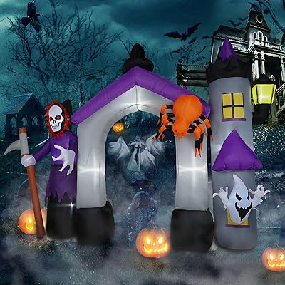 Hoojo gonflables d'halloween de 10,5 pieds de longueur, décorations d'halloween en plein air, arche de faucheuse, explosions d'halloween avec lumières led, décorations d'halloween effrayantes pour pelouse de vacances, cour, jardin extérieur. La boutique en ligne DIAYTAR COTE D'IVOIRE se démarque par sa grande variété de produits et son engagement à offrir les meilleurs prix. Avec plus de 300 000 références, les clients peuvent choisir parmi une multitude d'articles pour répondre à leurs besoins et à leurs désirs. De plus, la boutique assure une expérience d'achat en ligne sécurisée et fiable.