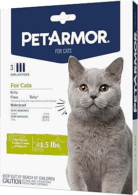 Traitement contre les puces et les tiques pet armor pour chats, 1,5 lb
