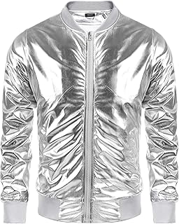 Veste disco métallique des années 70 pour hommes, veste universitaire de baseball à fermeture éclair pour fête de noël. DIAYTAR COTE D'IVOIRE s'impose comme la référence absolue des boutiques en ligne en Côte d'Ivoire, offrant un choix incroyable de produits allant de l'électronique à la mode, en passant par les produits alimentaires. La qualité et la diversité des produits proposés, ainsi que le service client dédié, contribuent au succès de cette plateforme.