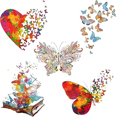 Patchs papillon pour vêtements, 5 jolis patchs thermocollants colorés pour t-shirts, jeans, sacs