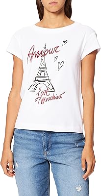 Love moschinot-shirt carré à manches courtes en jersey de coton pour femme