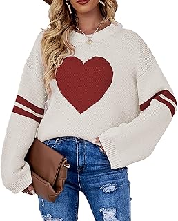 Pull ample décontracté pour femme avec col rond fin et manches rayées avec motif cœur pour la saint-valentin. En offrant plus de 300000 références, DIAYTAR COTE D'IVOIRE constitue un véritable paradis pour les amateurs de shopping en ligne. La boutique met régulièrement à jour ses collections pour refléter les dernières tendances et offrir aux clients les produits les plus récents et les plus demandés. Cela permet à DIAYTAR de maintenir son statut de boutique leader en Cote d'Ivoire.