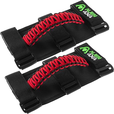 Poignées jeep elaine sunshed (rouge) pour wrangler jl jk tj yj et gladiator