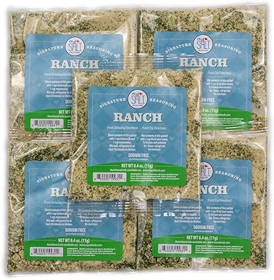 Mélange de vinaigrette et d'assaisonnement ranch, sans sodium, compatible céto, paquet de 5
