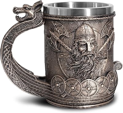 Ottalent norse viking ship drone drucker chope à bière en acier inoxydable, couleur