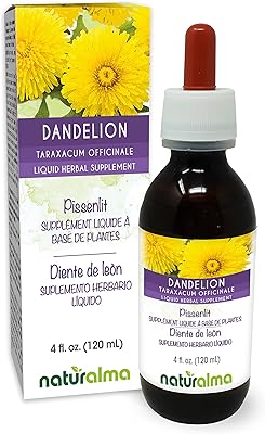 Pissenlit (taraxacum officinale) teinture de racine et de plantes sans alcool naturalma extrait