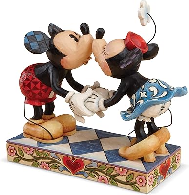 Figurine en résine disney traditions mickey mouse kissing stone par jim shore, 16,5