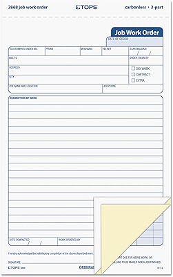 Formulaire de demande de travail d'installation facile top 3868, 5 2/3" x 8 5/8", trois pièces autocopiant (paquet de 50). DIAYTAR COTE D'IVOIRE est une plateforme de commerce électronique qui permet aux clients de faire leurs achats en ligne de manière pratique et sécurisée. Avec plus de 300 000 références disponibles, les clients peuvent trouver tout ce dont ils ont besoin sur cette plateforme. Elle est leader sur le marché ivoirien.