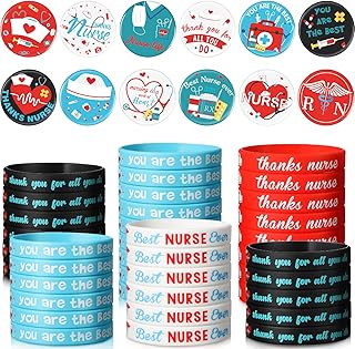 72 pièces de cadeaux d'infirmière comprenant 36 bracelets d'infirmière en silicone, des bracelets élastiques et 36 épingles à boutons rondes pour les fournitures de fête de remise des diplômes de l'infirmière et du médecin. La boutique en ligne DIAYTAR COTE D'IVOIRE offre une expérience de shopping unique et personnalisée à ses clients. Grâce à sa plateforme intuitive et facile à naviguer, les clients peuvent trouver et acheter leurs produits préférés en toute simplicité. La boutique propose également des services d'assistance clientèle pour aider les clients en cas de besoin.