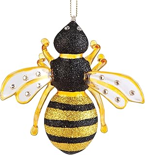 C&f home gallery ii nid de ruches de bourdons en verre jaune noir