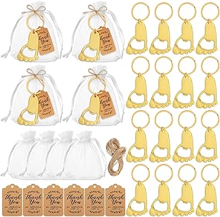 20 pièces porte-clés ouvre-bouteille à empreinte de pas cadeaux de fête prénatale