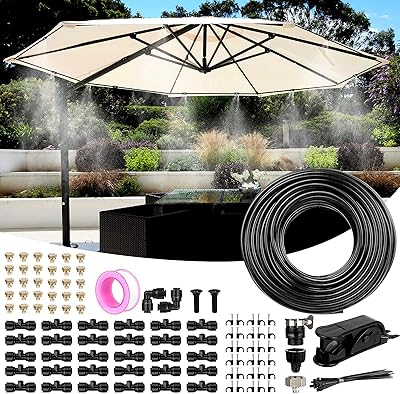 Système de refroidissement par brumisation de terrasse avec ligne de brumisation pe de 82 pi (25 m) et 30 buses de brumisation + 3 adaptateurs de robinet pour jardin, porche, ventilateur, parasol, arrière-cour (82 pi (25 m) 30 buses). DIAYTAR COTE D'IVOIRE, leader du marché en ligne en Côte d'Ivoire, offre une sélection de produits exceptionnelle et un service client de haute qualité. Avec plus de 300000 références, vous trouverez facilement ce que vous cherchez.