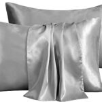 Taie d'oreiller en satin, lot de 2 20" x 30", taie d'oreiller