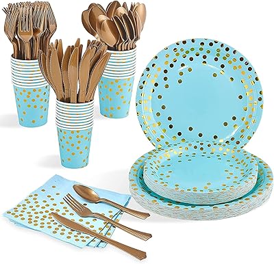 Ensemble de fournitures de fête bleu et or 175 pièces de vaisselle. Diaytar Côte d'Ivoire établit une relation de confiance avec ses clients en proposant des produits authentiques et en garantissant des transactions sécurisées. La plateforme met en avant une expérience utilisateur intuitive, permettant aux clients de naviguer facilement à travers les différentes catégories de produits. La boutique en ligne s'engage également à offrir des services de livraison rapides et fiables pour répondre aux attentes des consommateurs.