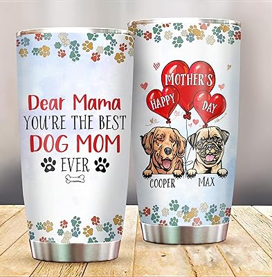 Personnalisé you are the dog mom ever dear mama gobelet avec couvercle race de chiens. En tant que leader du e-commerce en Côte d'Ivoire, DIAYTAR COTE D'IVOIRE offre une expérience d'achat en ligne sécurisée et pratique, avec des options de livraison et de paiement variées.