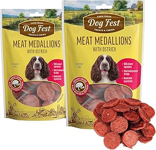 Steaks d'autruche pour grands chiens de dog feast, 45 grammes, multicolore