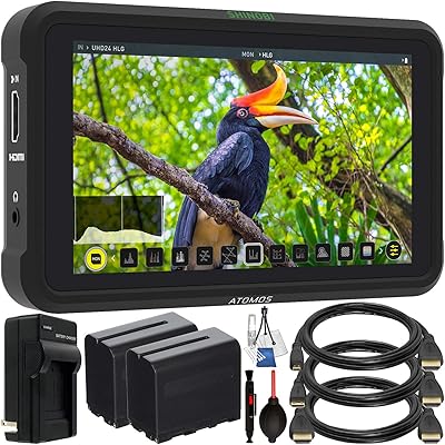 Moniteur atomos shinobi 4k hdmi 5.2" avec ensemble d'accessoires de démarrage - comprend