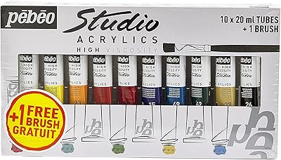 Ensemble acrylique doux haute viscosité bebo studio, 28 unités, 10 x 20 ml