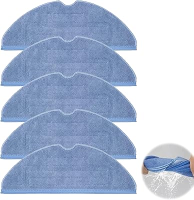 5 pièces de tampons en microfibre souple réutilisables pour xiaomi roborock s8 /