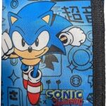 Porte-monnaie à trois volets pour enfants sonic the hedgehog, couleur bleue, design simple