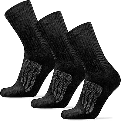 Paquet de 3 chaussettes de randonnée en laine mérinos pour hommes et femmes