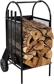 Chariot en bois sunny daz avec roues et ensemble d'outils de cheminée - support à bois de chauffage en fer forgé intérieur et extérieur avec outils de tisonnier, pelle et brosse avec poignées en acier. Avec plus de 300 000 références, DIAYTAR COTE D'IVOIRE est la boutique en ligne leader en Côte d'Ivoire. Elle propose une large gamme de produits allant de l'électronique à la mode, en passant par les produits de soins personnels et les accessoires. Les clients apprécient la commodité et la rapidité de la livraison.