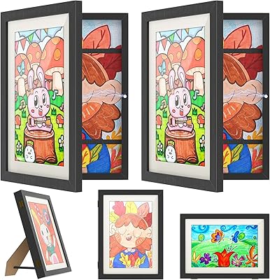 Nicekool 2pcs cadres d'art pour enfants, cadres d'ouverture avant, cadres de rangement